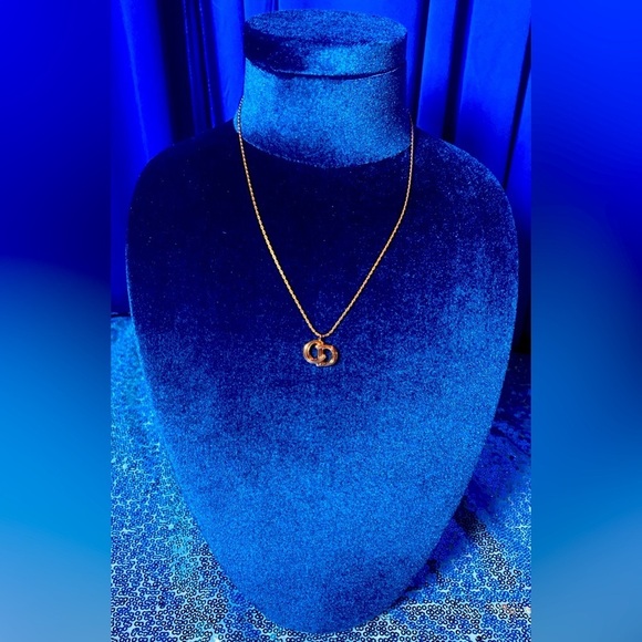 CHRISTIAN DIOR CD Monogram w/CHRISTIAN DIOR Necklace, Authentic. EUC - Picture 3 of 4